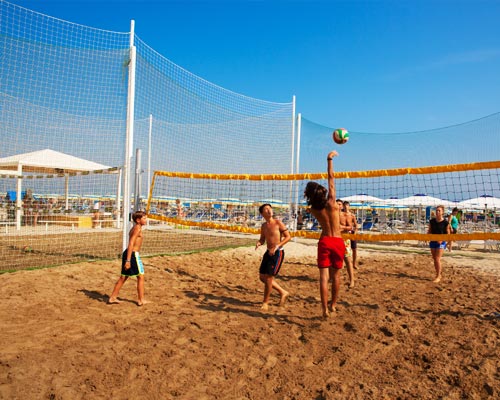 Game of beach volleyball