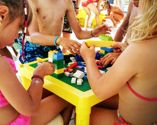 Children playing with lego